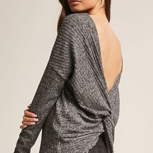 Ribbed Twist Back Top